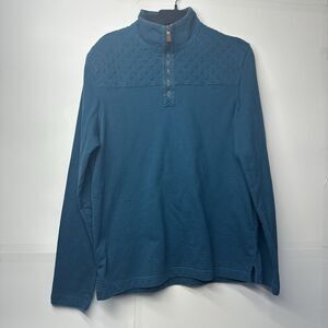 G.H. Bass & Co. Men's Medium Quarter-Zip Fleece Pullover Quilted Legion Blue